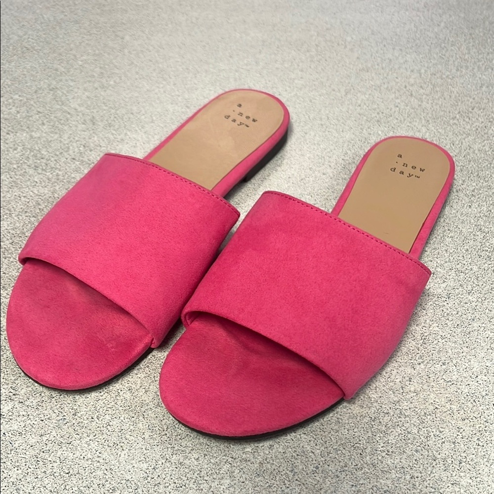 A New Day Pink Slide Sandals Minimalist Design